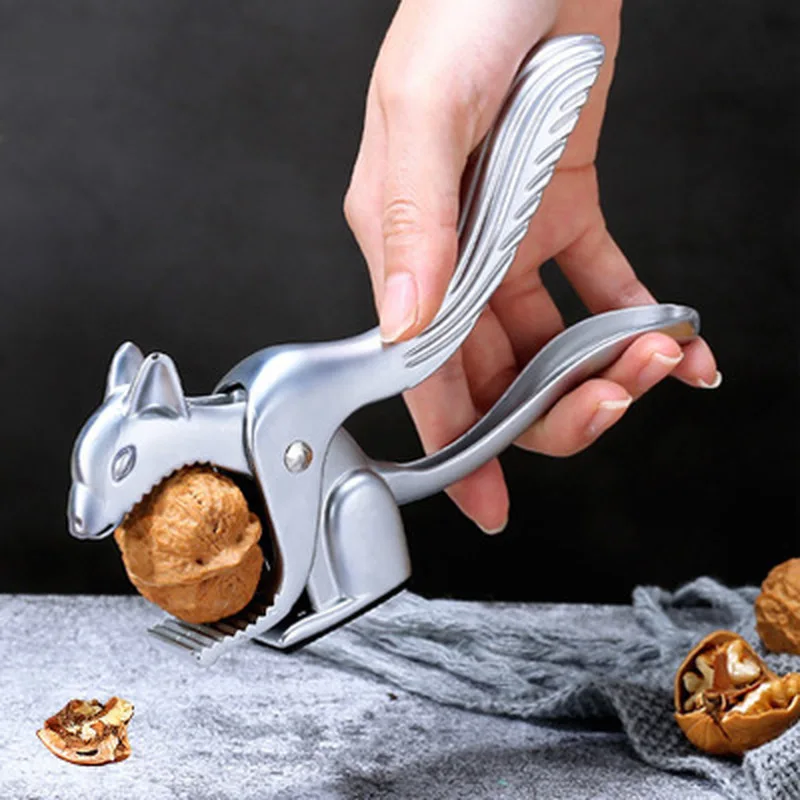 

Zinc Alloy 2 In 1 Quick Chestnut Walnut Clip Multifunction Squirrel Funnel Shape Non-slip Peeling Nut Clip Kitchen Tools Gadgets