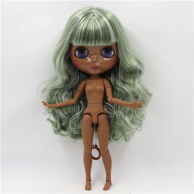 Neo Blythe Doll with Multi-Color Hair, Black Skin, Shiny Cute Face & Custom Jointed Body 1