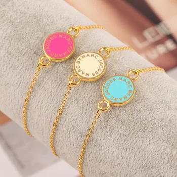 

European and American fashionable enamel glaze color glaze round brand women's Fashion Bracelet