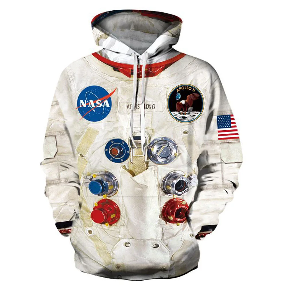 

3D Print Armstrong Spacesuit Hoodies Men/Women Casual Astronaut Spacesuit Unisex Sweatshirts Streetwear Clothes Oversized Tops