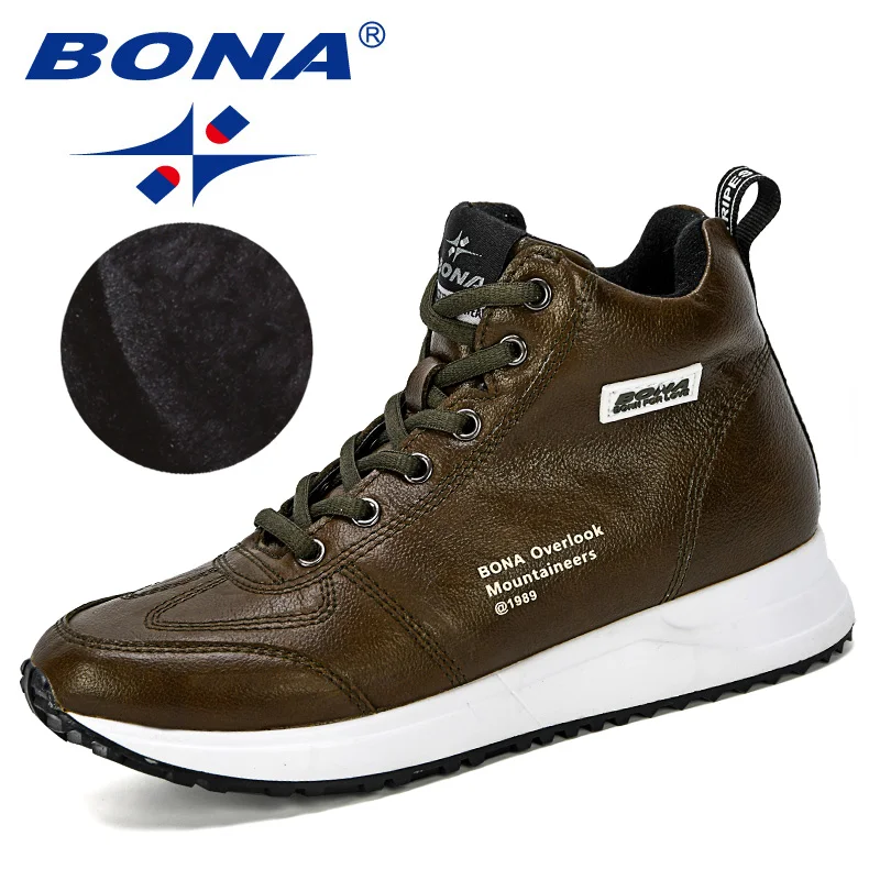 Army green BONA/Новинка года; дизайнерские Короткие Плюшевые ботинки; женские уличные кроссовки для отдыха; женская обувь на толстой подошве; удобная обувь - Цвет: Army green