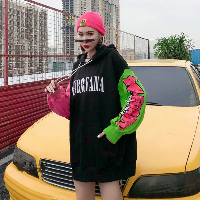 Vefadisa Black Letter Print Women Sweatshirt 2020