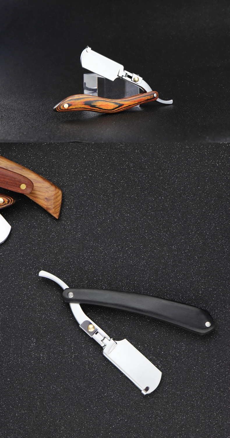 Ручная бритва с ручкой из красного дерева, Мужская бритва для бритья, профессиональная Бритва для стрижки волос, бритва, сменный нож для бритья