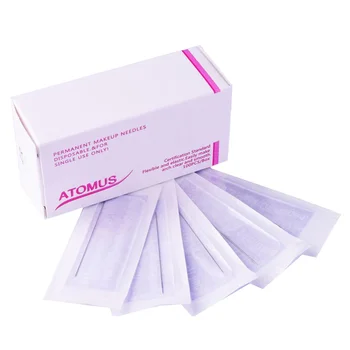 

100Pc Eyebrow Tattoo Needles Stainless Steel Disposable Utility Durable Portative Eyeliner Needles for Makeup