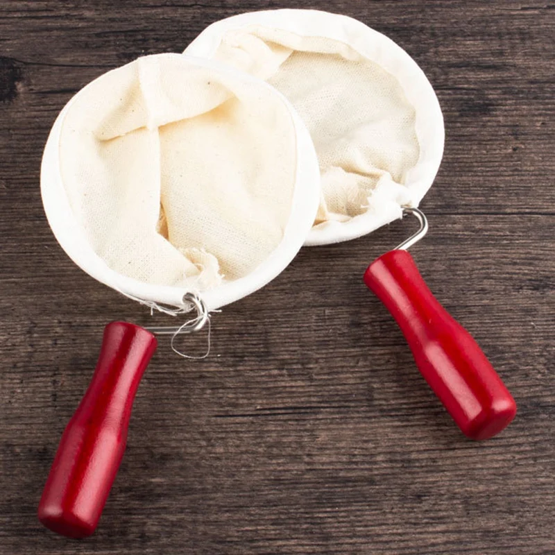 

Coffee Filter Bag Flannel Cloth Handmade Coffee Filter Strainer with Wood Handle Filter Packs Pot Mesh Basket Tools 2PC