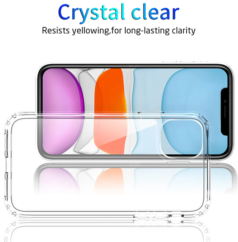 iphone 12 pro wallet case Luxury Transparent Armor Hard PC Phone Case For Iphone 13 12 11 Pro Max Mini 7 8 Plus SE 2020 Clear Shockproof Bumper Back Cover cute iphone 12 pro cases