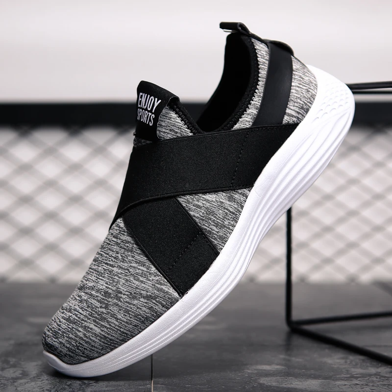 

Loveontop 2019 Summer New Men's Casual Sneakers Big Size Man Shoes Knit Breathable Slip-on Comfortable Outdoor Walking Shoe