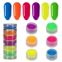 6 цветов маникюрный светящийся порошок Набор DIY Флуоресцентный порошок вечерние украшения для Хэллоуина Дизайн ногтей Прямая поставка SMJ