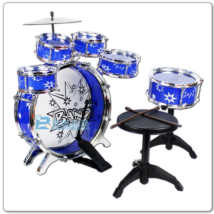 

Douyin Celebrity Style CHILDREN'S Jazz Drum Kit with Stool Model Instruments Intelligence Toys Set Drum Pat Stall Hot Selling