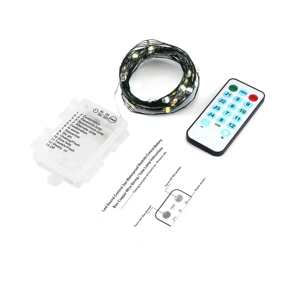 

3Aa Led Light String Four Lines Remote Control 10M100Leds Copper Wire Lamp Rgb Decoration For Christmas Wedding Holiday