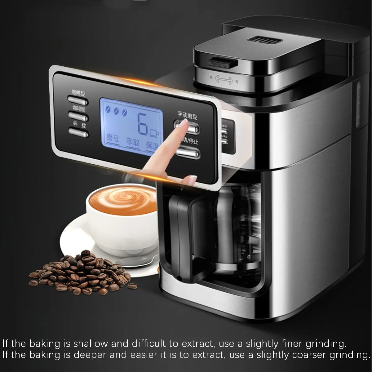  220V 1200ml Electric Coffee Maker Machine Household Fully-Automatic Drip Coffee Maker Tea Coffee Po - 4000106623359