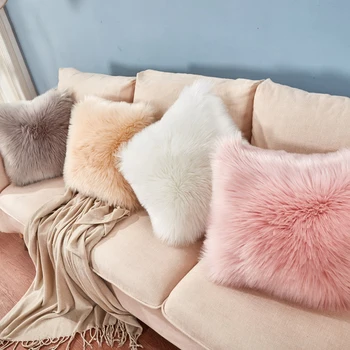 

Nordic Luxury Faux Fur Pillowcase Soft Throw Cushion Case Living Bedroom Car Pillow Home Decorative Christmas Gifts Decor