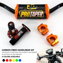 Углеродное волокно руль колодки ручки руля Pro taper CNC зажим Жир Бар 1-1/" питбайк Мотокросс Мотоцикл 28 мм для KTM SX SXF EXC XCW