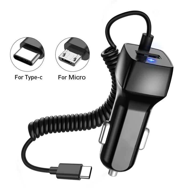 2.1A Mobile Phone Charger Micro USB Type C Cable Car With For Samsung S10 Xiaomi Huawei Fast | Мобильные телефоны и