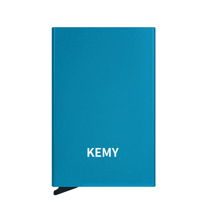 KEMY Rfid Wallet Men Money Bag Mini Purse Male Aluminium Card Wallet Small Clutch Leather Thin Purse Carteras