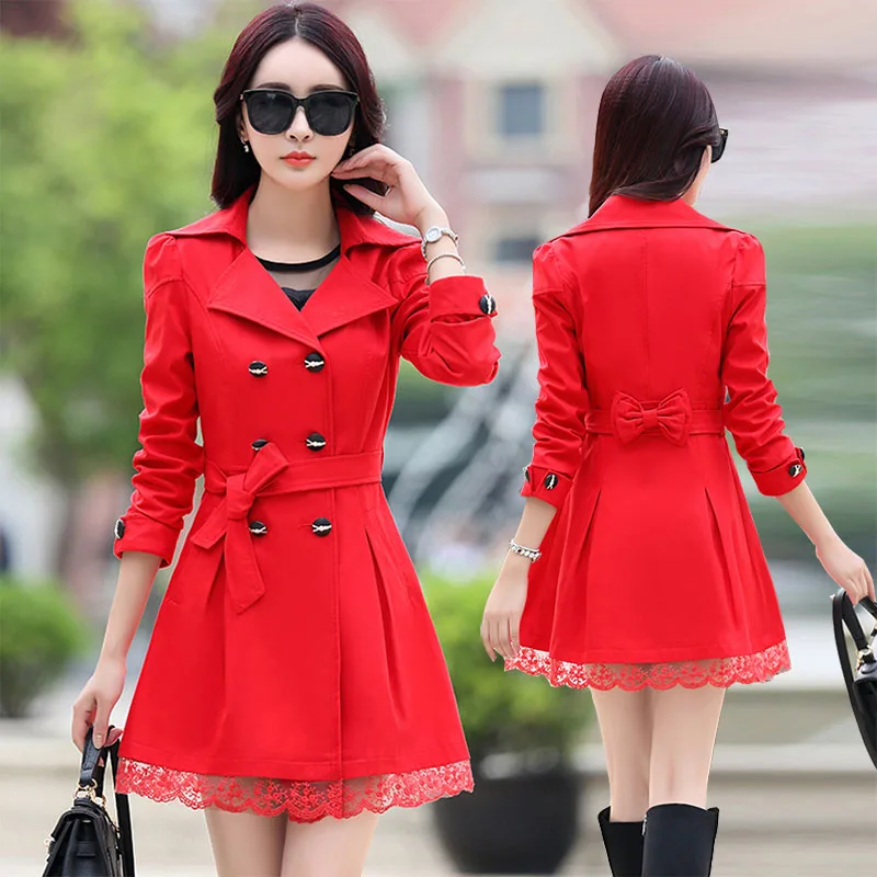 woolrich parka Elegant Long Trench Coat For Women New Suede Trench Coat Abrigos Mujer Windbreaker Lace Up Cardigan Women Coat Overcoat woolrich parka