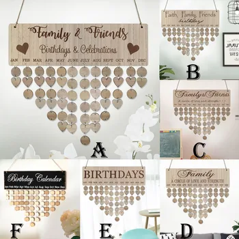 

Advent Calendar Birthday Wooden Special Day Reminder Board Home Hanging Decor Ornament New Year Decoration verjaardags kalender4