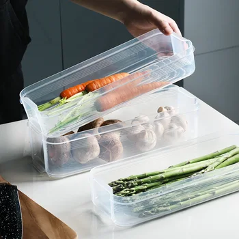 

Multi-layer Refrigerator Food Storage Box With Lid Fresh-keeping Container Kitchen Fridge Cabinet Freezer Desk Organizer