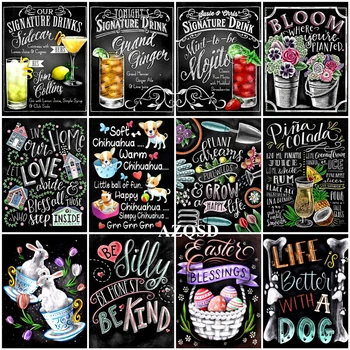 

AZQSD DIY Diamond Embroidery Mosaic Text Handmade Gift Diamond Painting Blackboard Cross Stitch Kits Full Square Drill