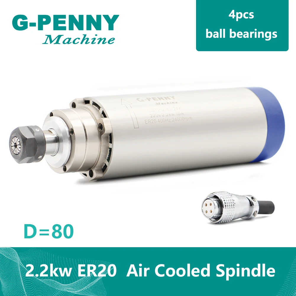 New Product 220v 2 2kw Er20 Cnc Air Cooled Spindle Motor 80mm Diy Air Cooling 4 Bearings Cnc Motor Spindle Cnc Router Machine Air Cooled Spindle Motor Spindle Motor2 2kw Er20 Aliexpress
