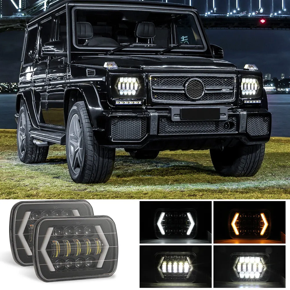 

2pcs 300W 7in LED Headlights Headlamp with High Low Beam for Off-road Vehicle Truck Bus V-Best