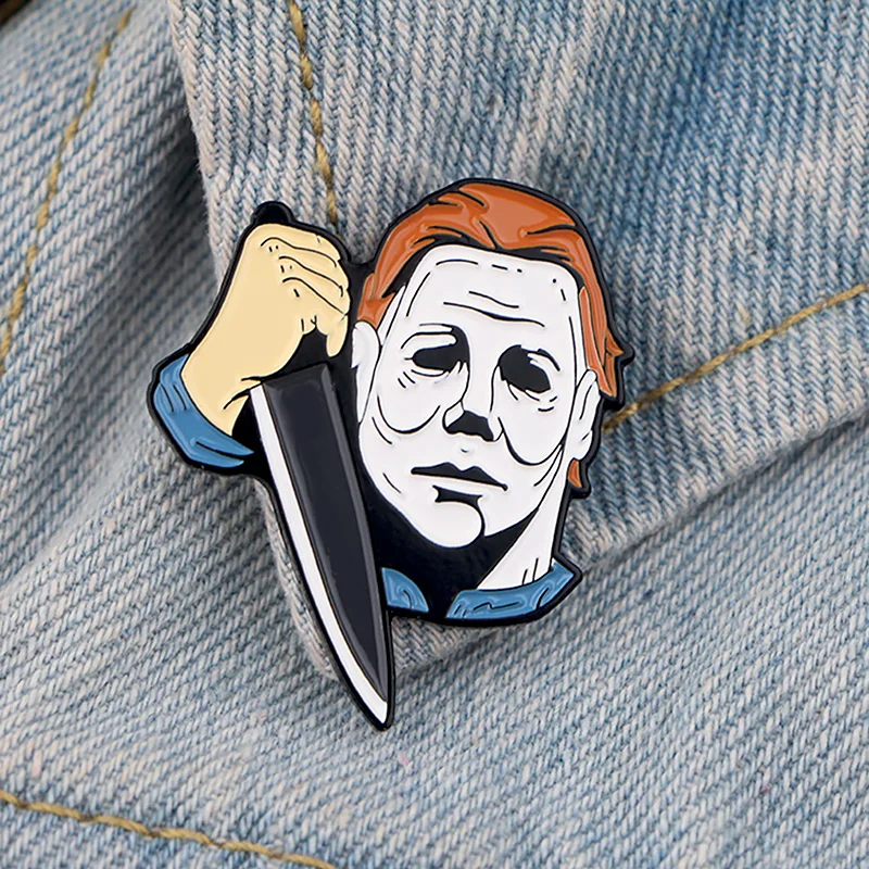 K677 Halloween Horror Metal Enamel Pins and Brooches for Lapel Pin Backpack Bags Badge Collection Halloween Gifts For Kids