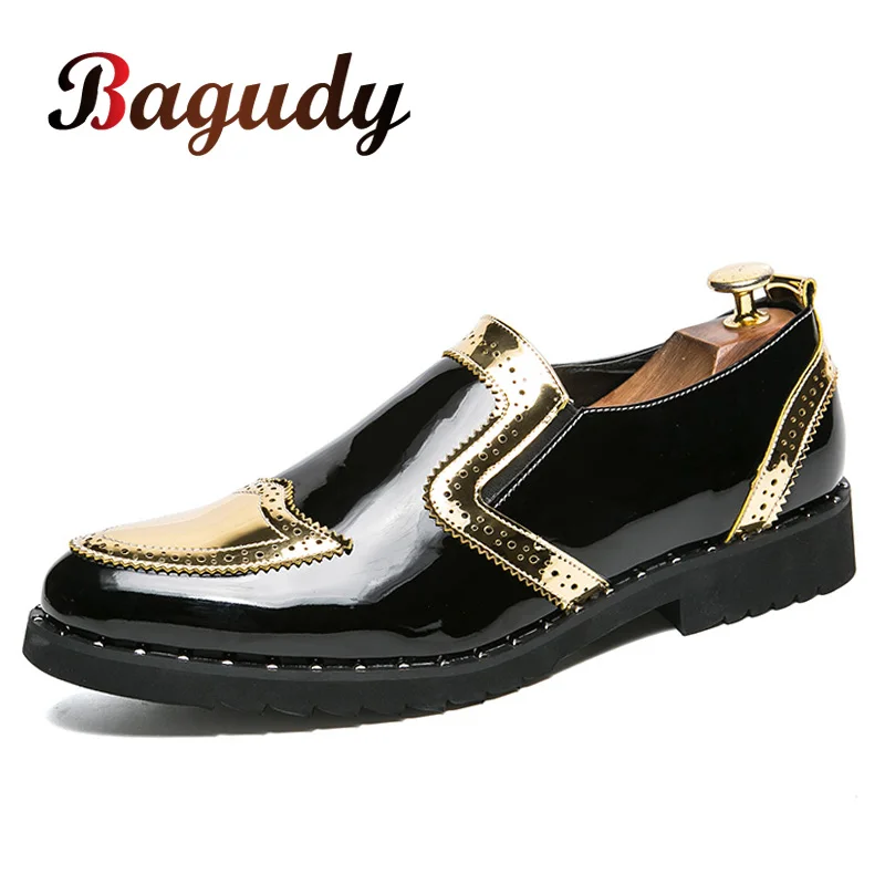 

Men Leather Dress Shoes Oxfords Flats Formal Shoes Fashion Classic Business Dress British Style Men's Brogue Shoes Big Size38-48