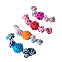 Pet double knot toy dog training durable chewing toy puppy knitting cotton rope teeth grinding toy pet supplies