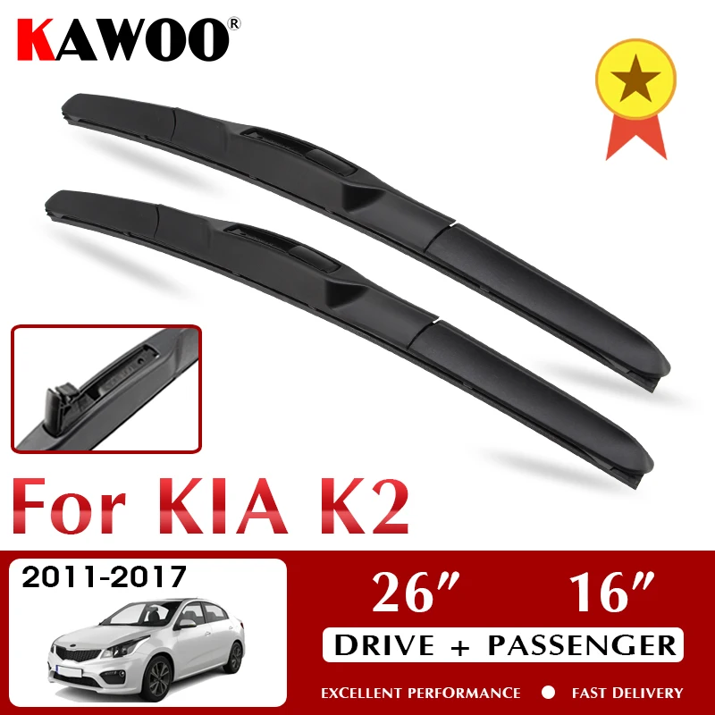 

Стеклоочистители KAWOO для KIA K2 2011-2017 лобовое стекло аксессуары для переднего окна 26 "+ 16" LHD RHD
