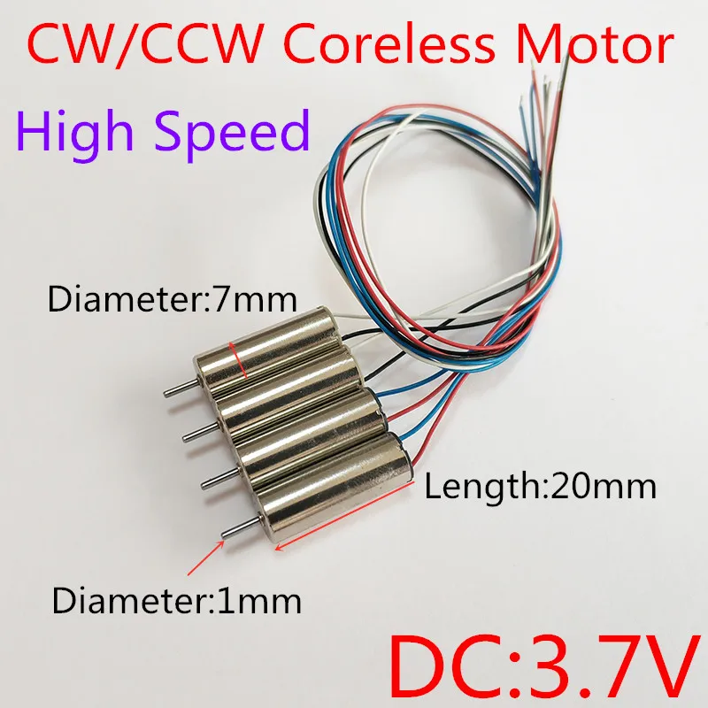 720 без сердечника мотор электромотор+ двигатель CCW для Hubsan X4 H107 Udirc 816 WL 939 7X20 Мини Квадрокоптер