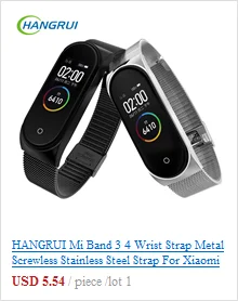 HANGRUI mi Band 4 из нержавеющей стали градиентный цвет металлический стальной ремешок для Xiaomi mi Band 4 браслет сменный ремешок подарок 1p пленка