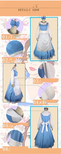 Disfraz Bella La Bella Vestido Azul Sirvienta Bella Y La Bestia