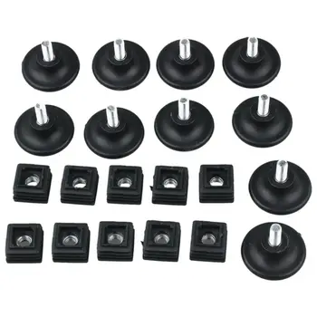 

NEW-10 Sets 45mm Base Dia Adjustable Leveling Foot 25mmx25mm Square Tube Insert Kit