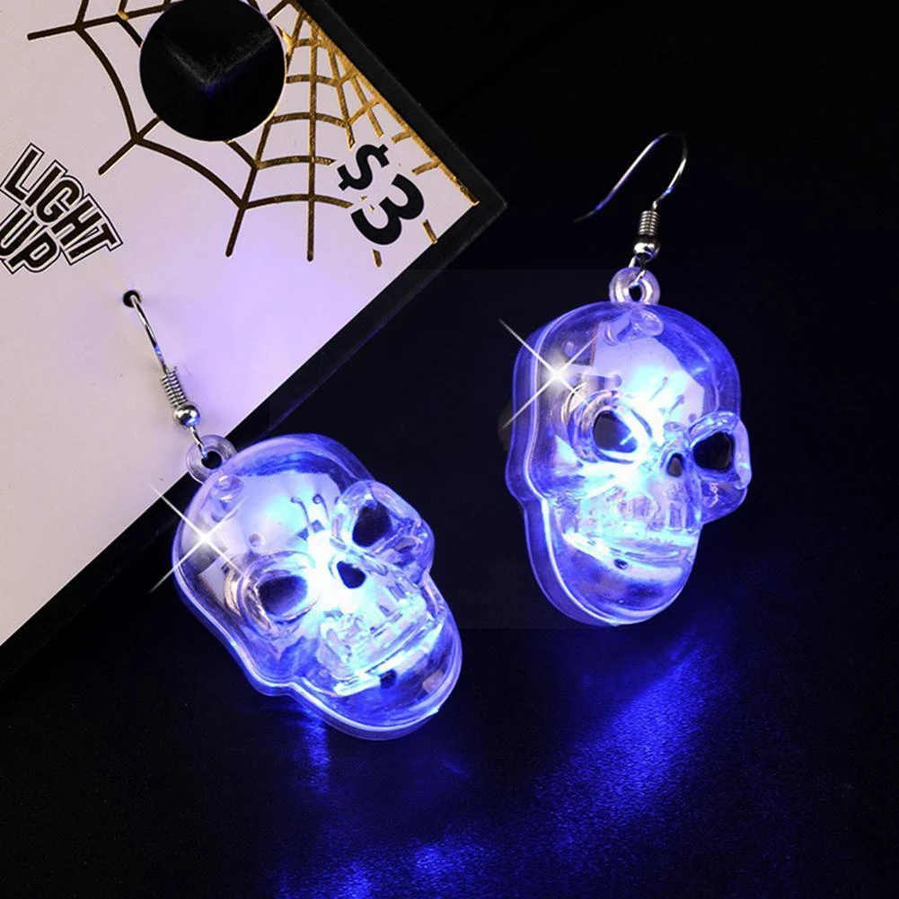 Pendientes con luz para mujer y adolescente, aretes con de calabaza, Calavera, Halloween, accesorios de joyería, pluma, B6C3, 1 par| Pendientes forma de gota| - AliExpress