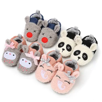 

Autumn and winter plus velvet cartoon baby shoes soft toddler comfortable cotton shoes boys and girls baby 0-1 soft bottom shoes