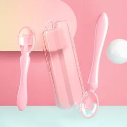 Cuchara de silicona blanda para alimentación infantil, utensilios de entrenamiento para recién nacido, con caja de almacenamiento, con detección de temperatura