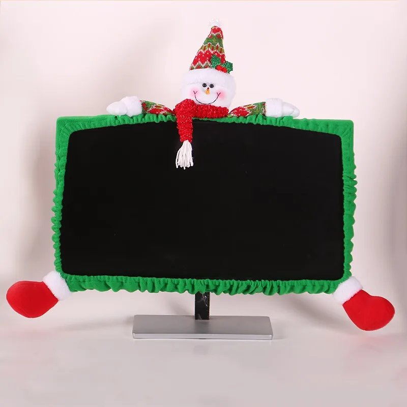 

Lovely Cute 3D Doll Decorative Christmas Laptop Display Dustproof Cover Monitor Screen Protector Xmas New Year Home Office Decor
