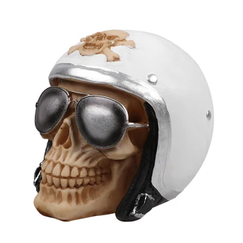 

Creative Simulation Resin Skull Halloween Skull Props Decoration Collectible Skull Gift Desktop Figurine Party Supplies White