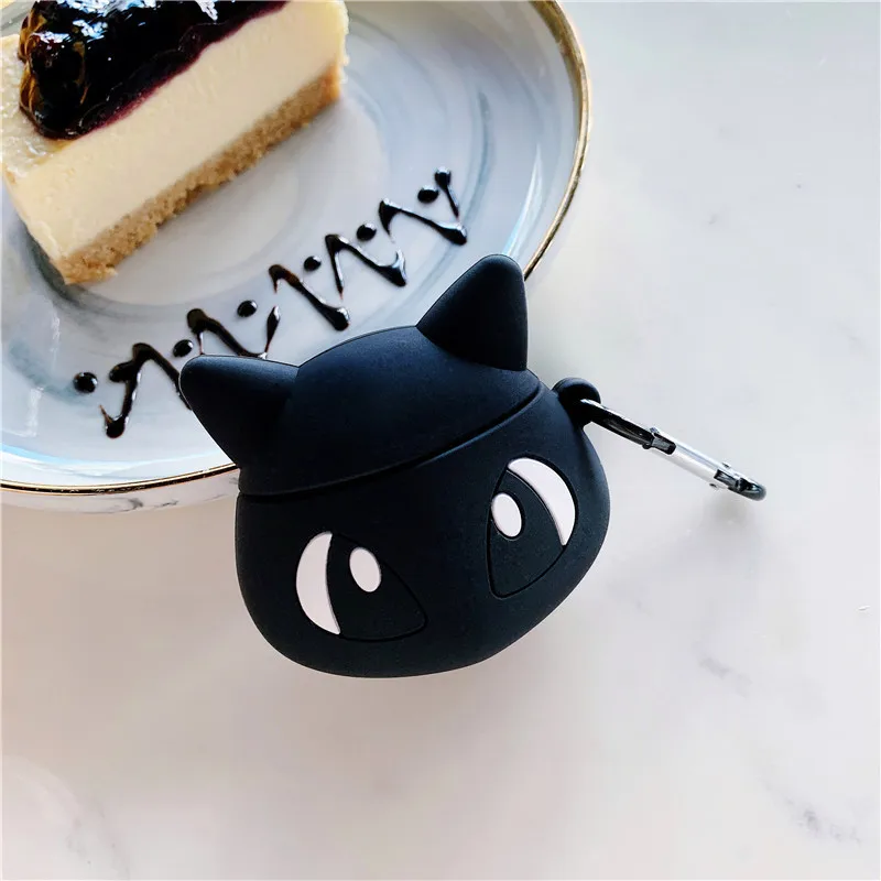 Brack Dream Чехол для наушников AirPods, силиконовый чехол с милым сердечком, защитный чехол для Apple Air pods 2 наушников, чехол для наушников, кольцевой ремешок - Цвет: Brack Dream