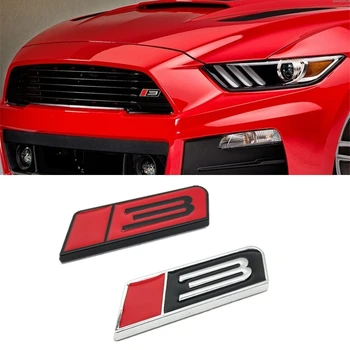 

8x2.5CM Car Styling 3D Metal Turbo 3 Car Body Sticker Front Grille Emblem For Ford ROUSH Stage 3 GT Fiesta accessories