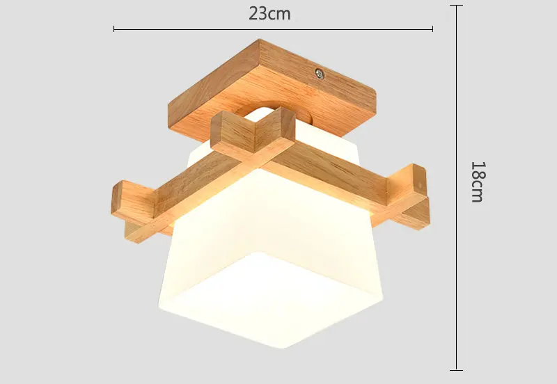 Японский теплый домашний домик татами деревянный потолочный светильник светодиодный со стеклянным абажуром коридор балконт E27 современный потолочный светильник