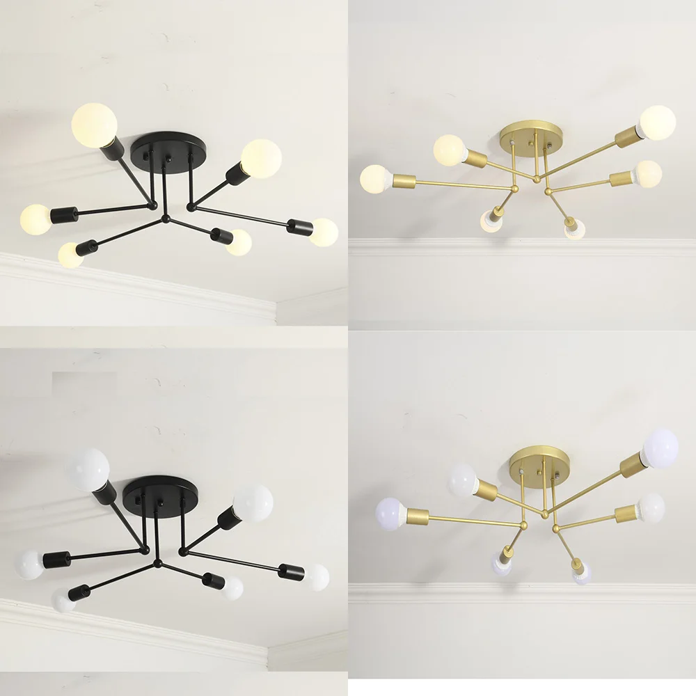 

Fixtures Surface ceiling Mounted lights 6 heads E27 led bulb lamp LED Ceiling Light Modern Lamp Living Room bedroom Lighting