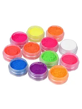 

12-color Painting Nail Fluorescent Powder DIY Long Lasting Glitter Eye Shadow Pigment Neon Phosphor Nail Powder