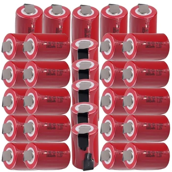 

30 pcs 4/5SC battery 1.2V SUBC batteries rechargeable high drain 1800mah with tabs color random