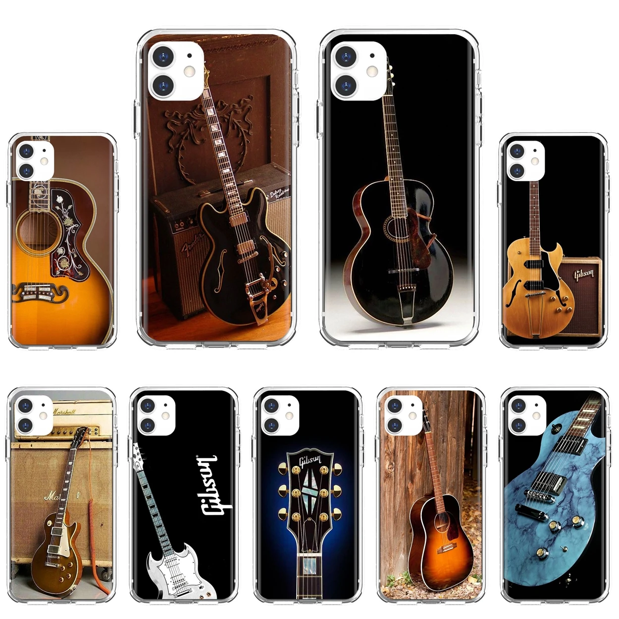 Musical-instruments-Gibson-Guitar Soft Cases Covers For Xiaomi poco X3 nfc F2 Pro M3 Mi 5X 6X Max Mix 1 2 2S 3 Mi5 Mi6 Mi3 Mi4 | Мобильные