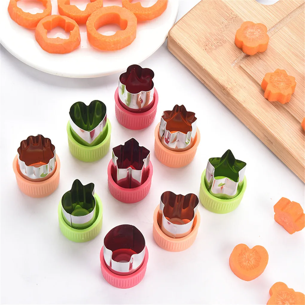 Star Heart Shape Vegetables Cutter Plastic Handle Portable Cook Tools Stainless Steel Fruit Cutting Die Kitchen Gadgets 3PCS/Set