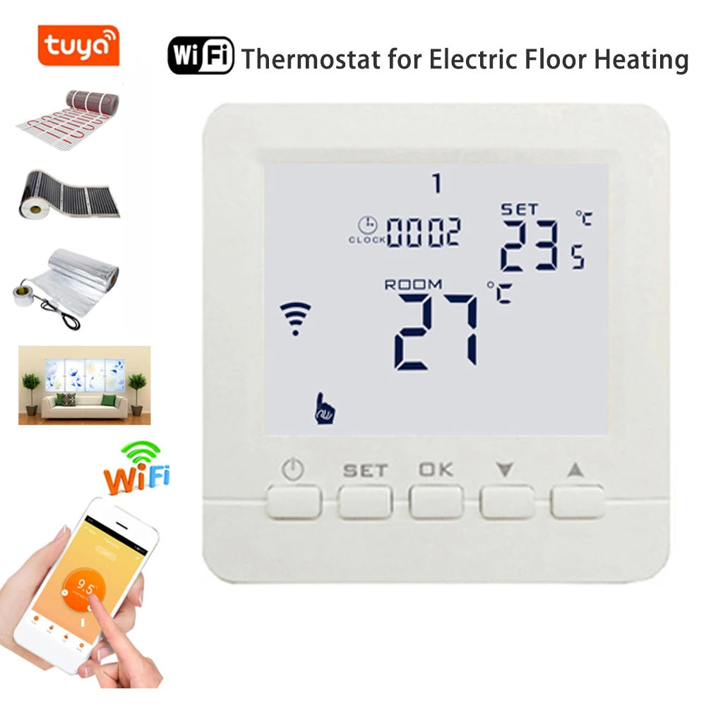 WiFi Smart Thermostat Underfloor Electric Heating/Infrared Heater Room  Temperature Control by Phone Google Home Echo 90-240VAC - AliExpress