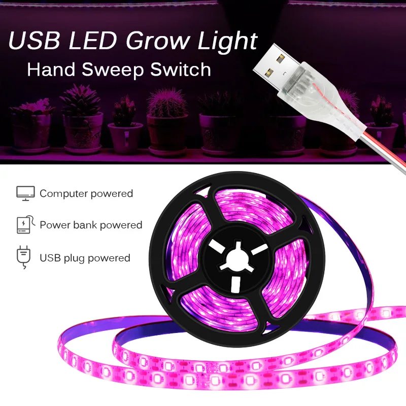 Светодиодный Grow светильник полный спектр USB растет полосы 0 5 HDMI кабель 1 м 2 3 2835 SMD