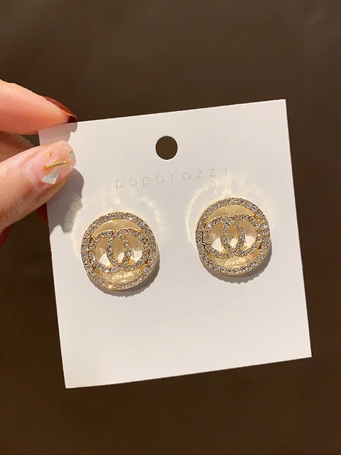 Women's Geometric Drop Earrings 2021 New Round Pendant Earrings Party Jewelry Gift Golden Fashion Trend Fashion Stud Earrings EDZ-45