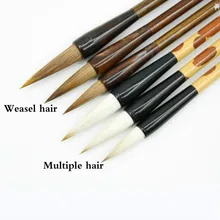 Китайский набор кисточек, обычный скрипт, ласка, волосы, кисточки для письма кисть для китайской живописи, ручка для каллиграфии, кисти Tinta, Китай, 3 шт